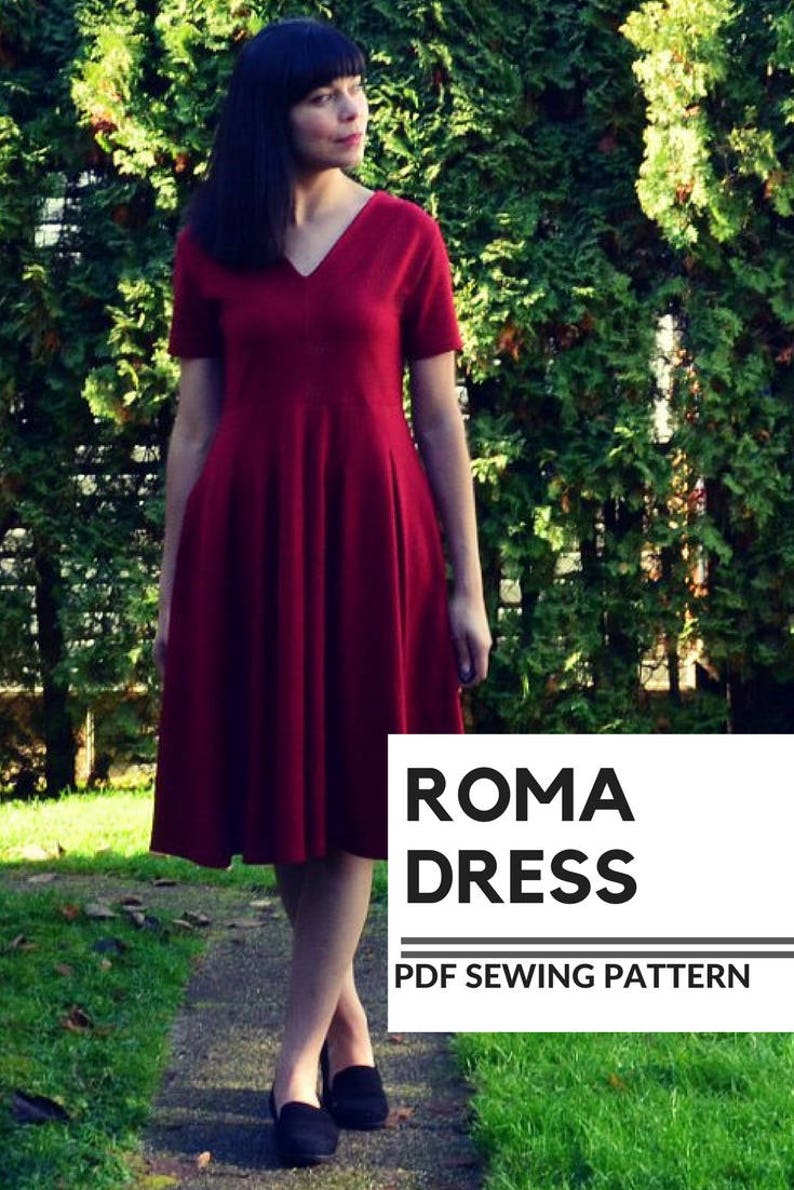 The Roma Dress PDF sewing pattern and Tutorial: This pattern comes with a 4 to 22 sizes and a step by step sewing tutorial. Plus sew patte image 6