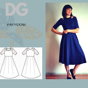 The Wendy Dress PDF sewing pattern and Step by step sewing tutorial for women, sizes 4 to 22 image 1