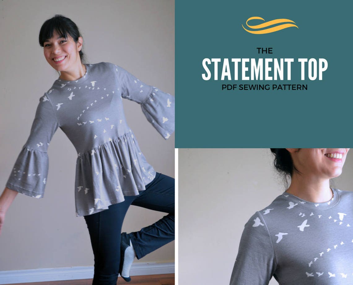 The Statement Top: Instant Download PDF Top Pattern for Women. - Etsy UK