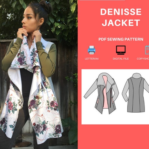 Amelia Jacket PDF Sewing Pattern and Sewing Tutorial Step by Etsy