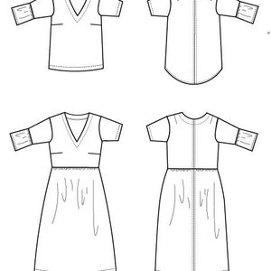 Matisse Top and Dress PDF sewing pattern and printable sewing tutorial for women including plus sizes. image 6