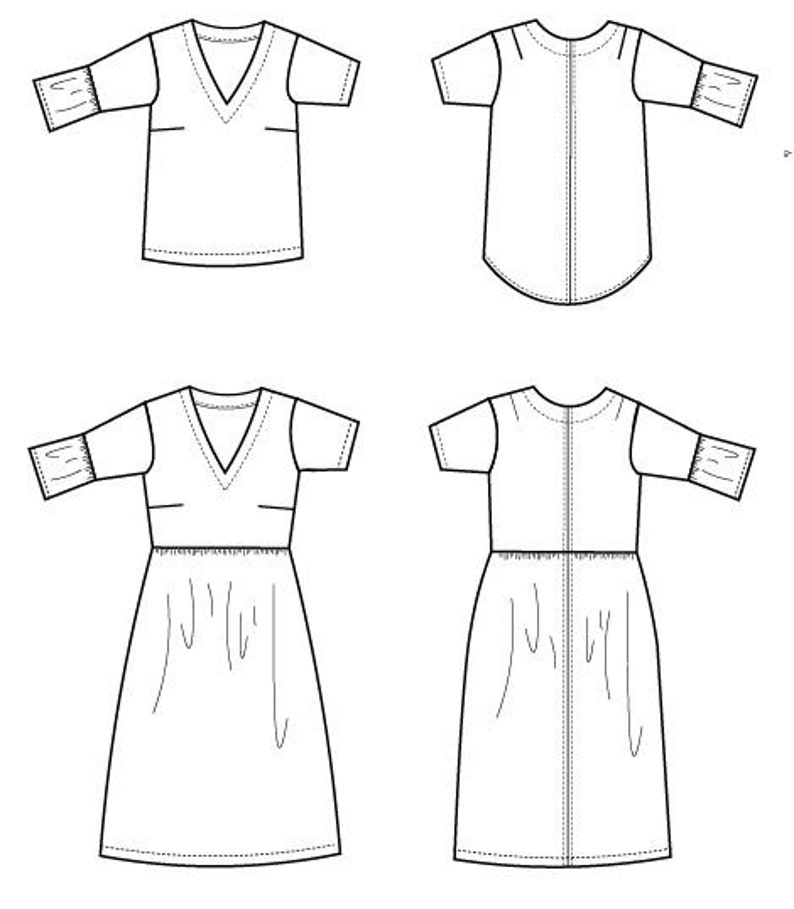 Matisse Top and Dress PDF sewing pattern and printable sewing tutorial for women including plus sizes. image 6