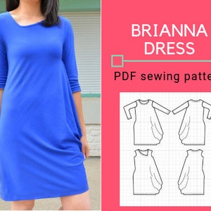 The Brianna Dress PDF printable Sewing pattern and Step By Step Sewing Tutorial