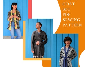 HOUSE COAT SET pdf sewing pattern and tutorial for women, men and kids