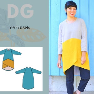 Elsa Tunic PDF sewing pattern and printable sewing tutorial for women including plus sizes. image 1