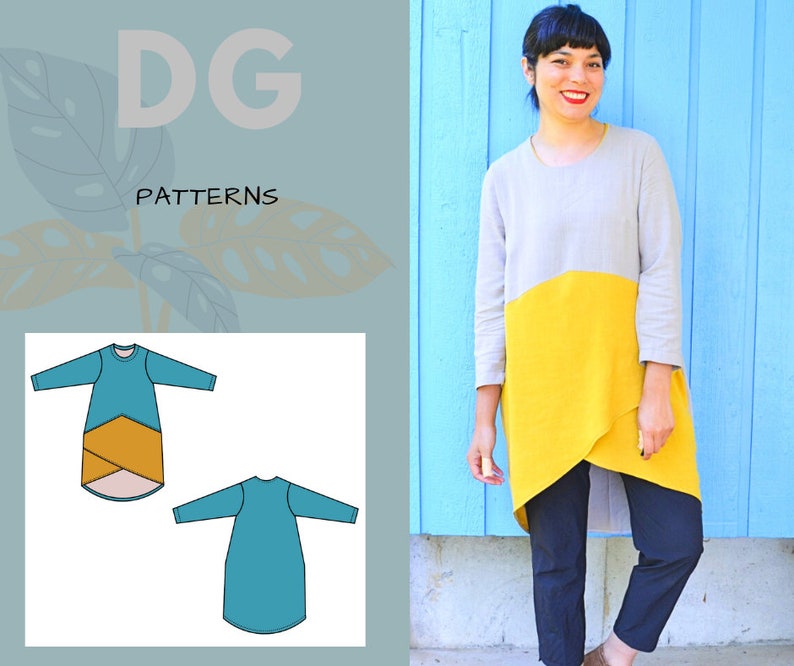 Elsa Tunic PDF sewing pattern and printable sewing tutorial for women including plus sizes. image 1