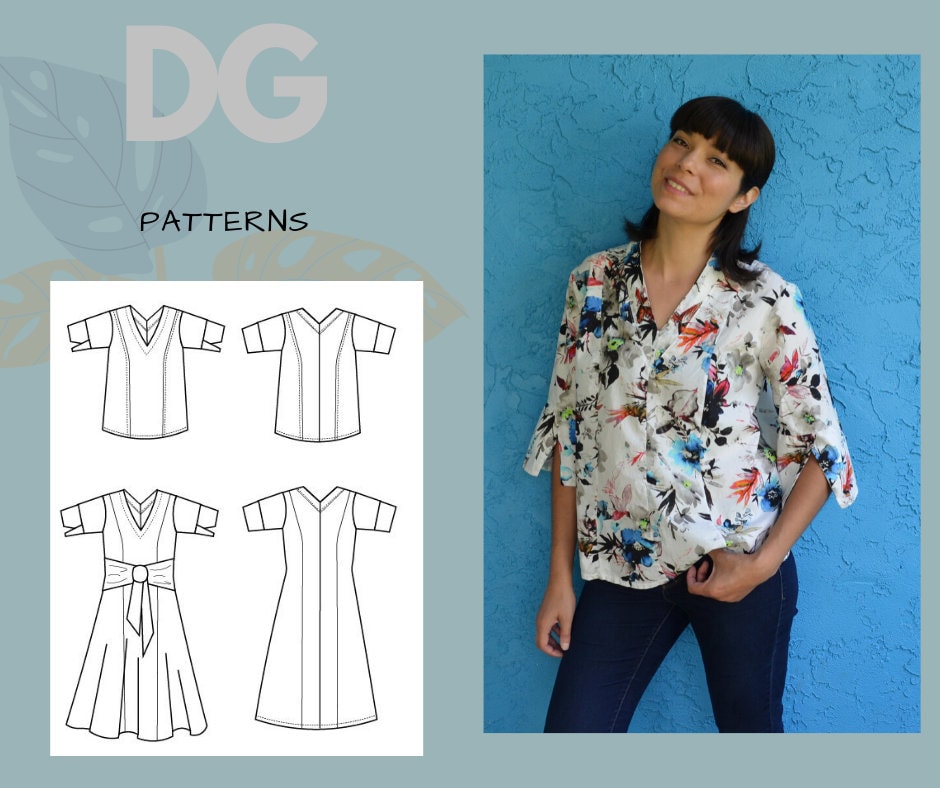 Nizar Top and Dress PDF Digital Sewing Pattern and Tutorial | Etsy