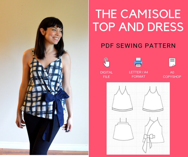 Camisole top and dress PDF sewing pattern and step by step Etsy