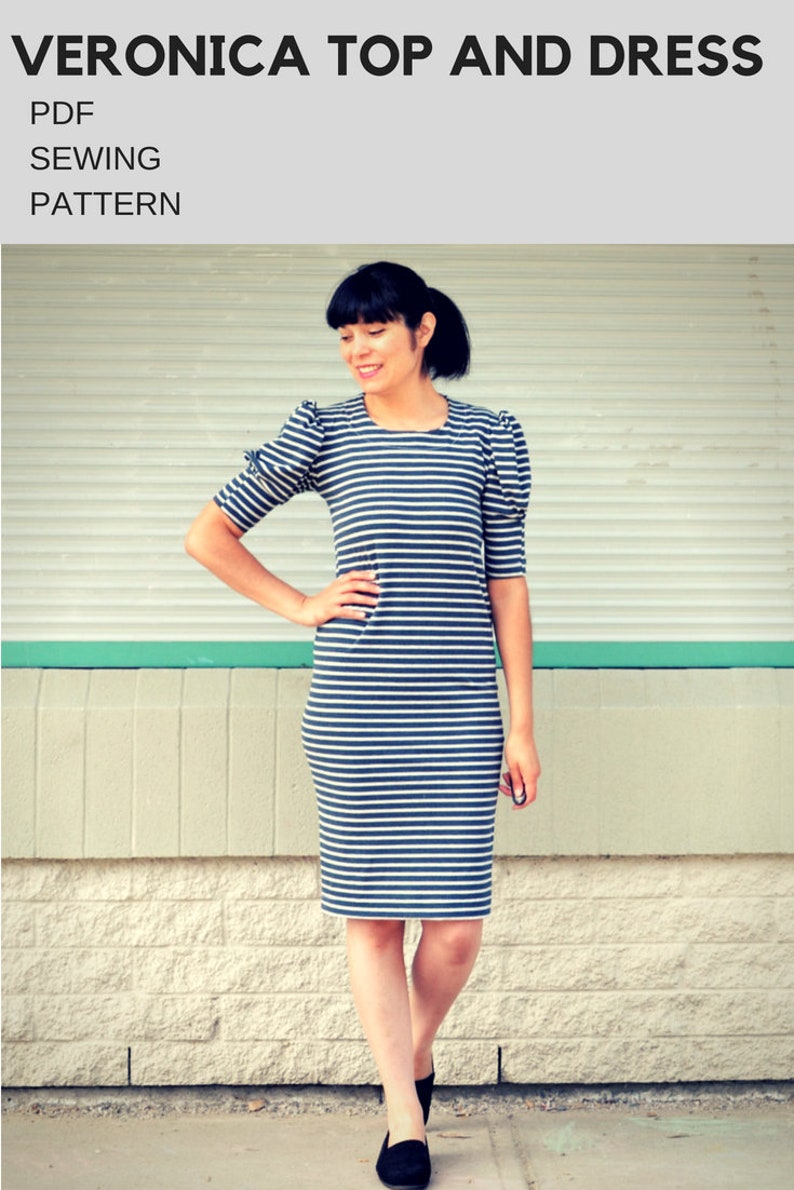 The Veronica Top and Dress PDF sewing pattern and step by step sewing tutorial image 7