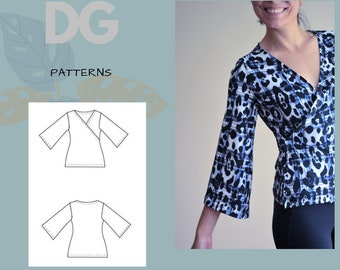 Crossover Top PDF Patron de couture et tutoriel imprimable