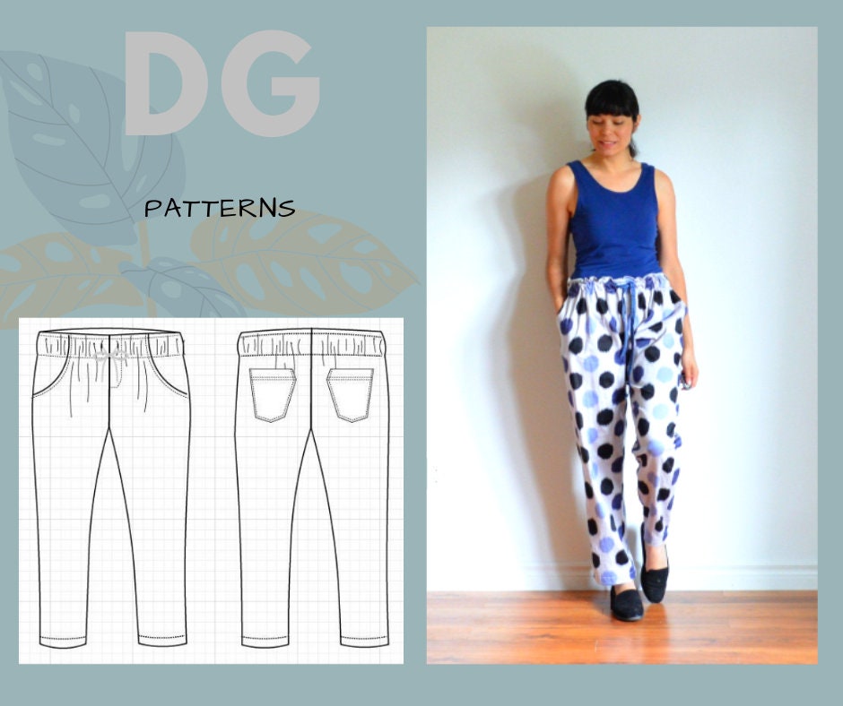 Romina Woven Pants PDF Sewing Pattern and Tutorial - Etsy