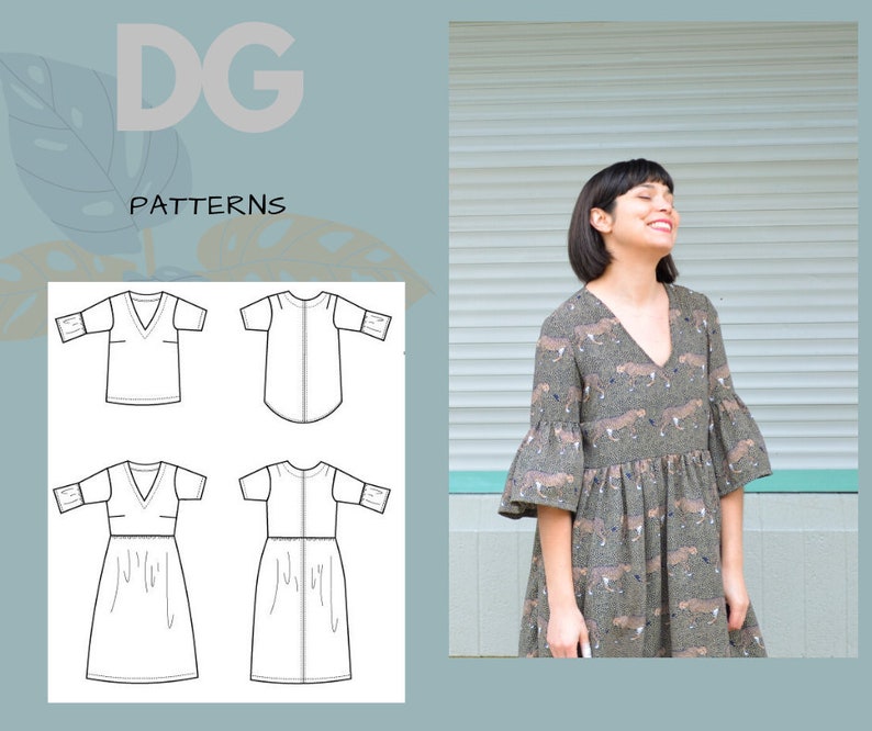 Matisse Top and Dress PDF Sewing Pattern and Printable Sewing - Etsy