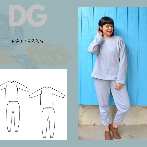 Milena loungewear For WOMEN PDF sewing pattern and sewing tutorial