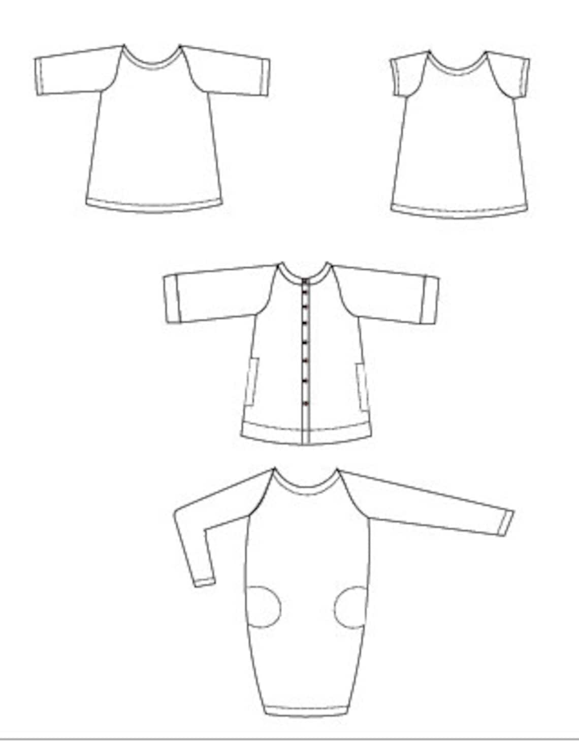 Loose Fit Raglan Dress and Jacket: Printable PDF Sewing - Etsy UK