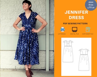 Jennifer Dress PDF sewing pattern and sewing tutorial