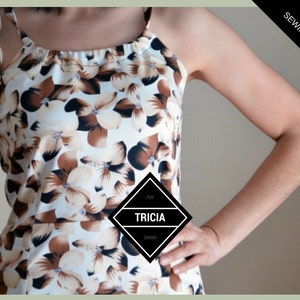 Tricia Dress Pattern: Instant download sewing pattern for women dress