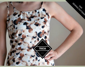 Tricia Dress Pattern: Instant download sewing pattern for women dress