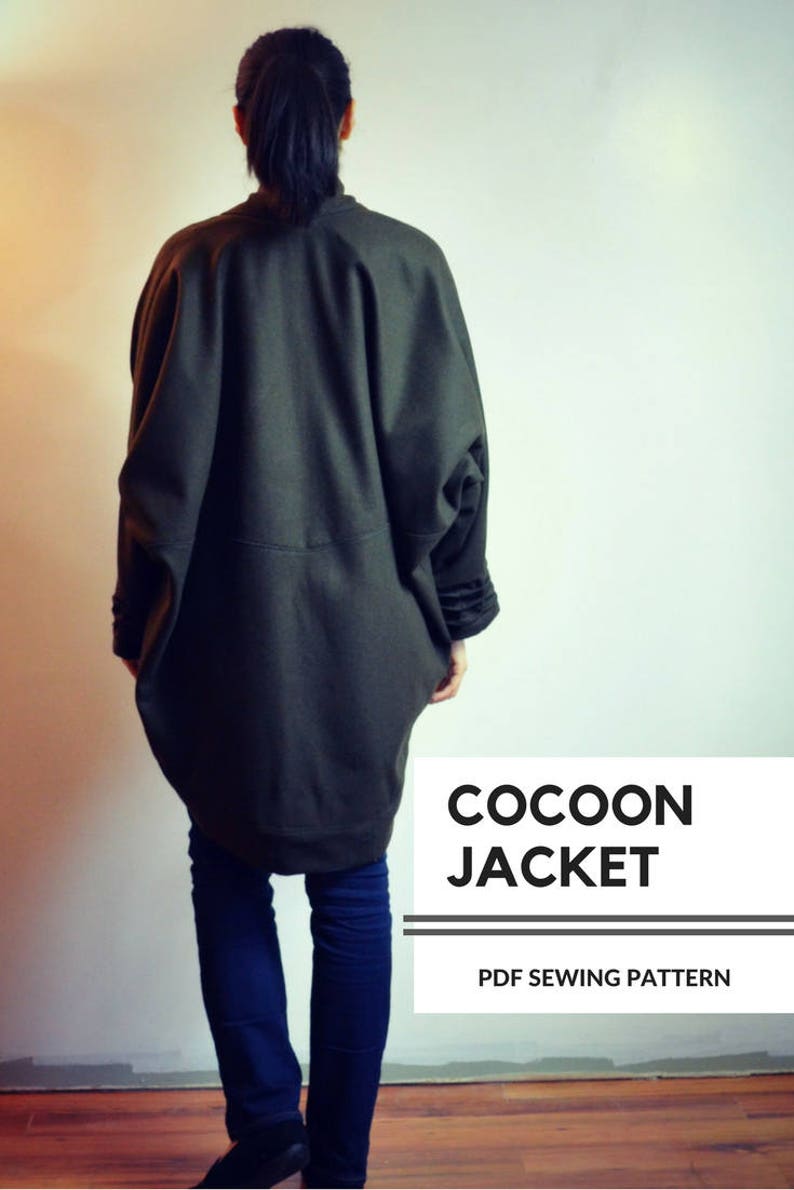 Cocoon Jacket PDF sewing pattern and tutorial with sizes from image 4