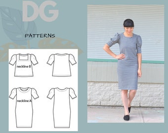 The Veronica Top and Dress PDF sewing pattern and step by step sewing tutorial