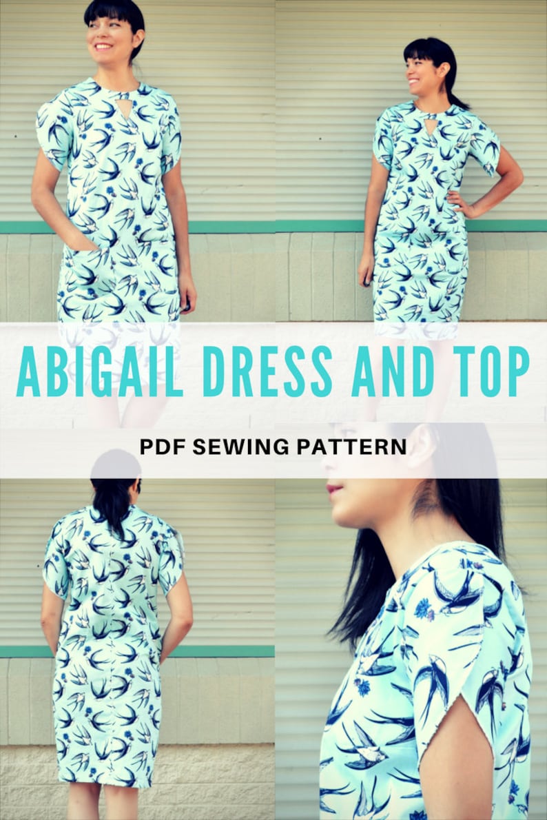 Abigail Dress and Top PDF sewing pattern and sewing tutorial: Fully graded dress and top from sizes 4 to 22 and step by step sewing tutorial image 2