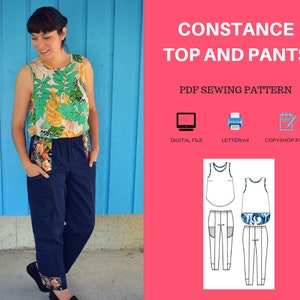 The Constance Pants and Top PDF Sewing Pattern and Sewing - Etsy