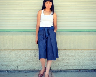 The Wallace Culottes and Pants PDF sewing pattern: printable download for women pants and culottes in size 4 to 22 including sewing tutorial