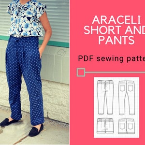 The Araceli Shorts and Pants PDF Sewing Pattern and Sewing - Etsy