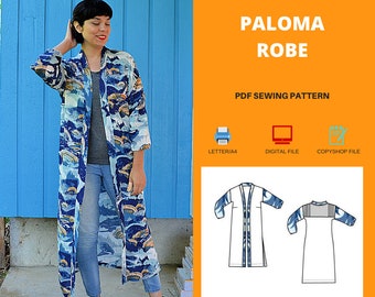 Paloma Robe For WOMEN PDF sewing pattern and sewing tutorial