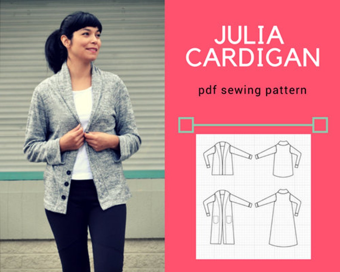 Julia Cardigan PDF Sewing Pattern and Sewing Tutorial for - Etsy Australia