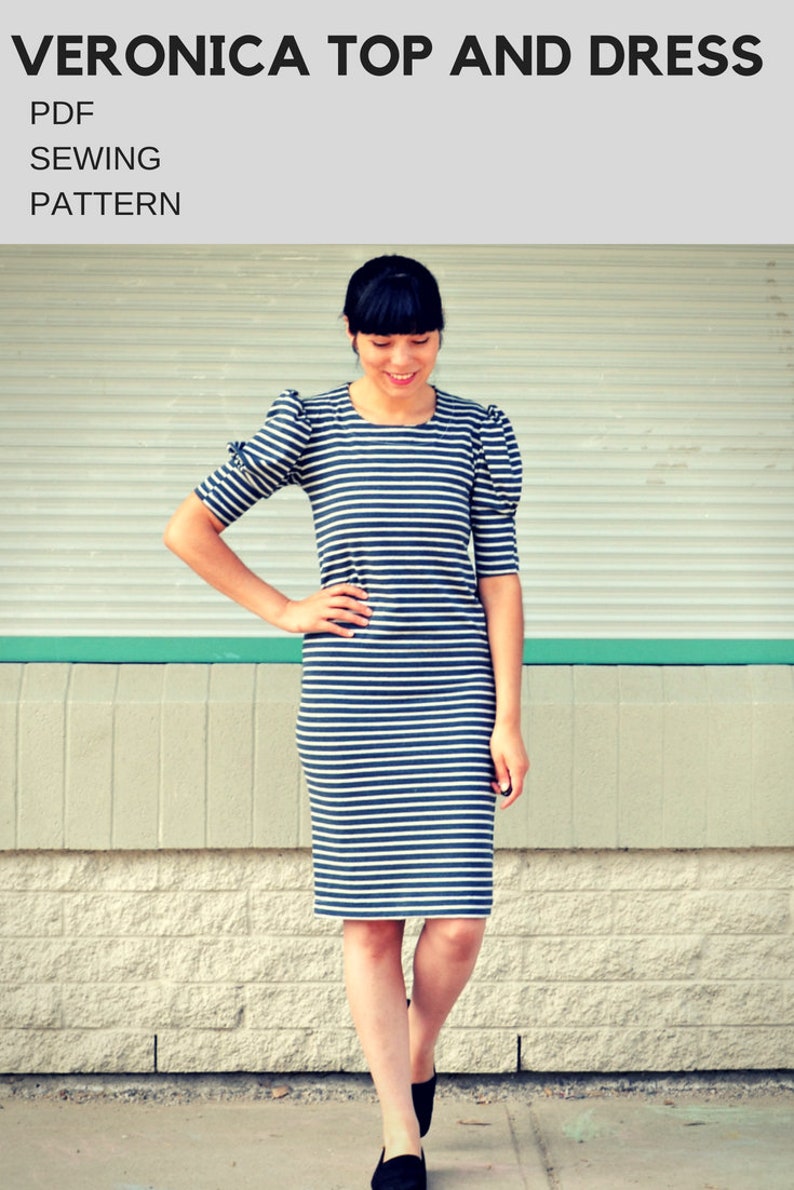 The Veronica Top and Dress PDF sewing pattern and step by step sewing tutorial image 8