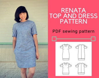 Renata Top and Dress PDF sewing pattern and tutorial