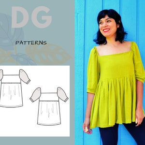 Damaris Tunic PDF sewing pattern and printable sewing tutorial for women including plus sizes.