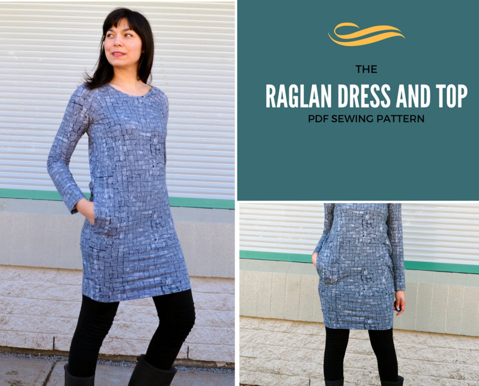 Loose Fit Raglan, Dress and Jacket: Printable PDF Sewing Pattern in ...