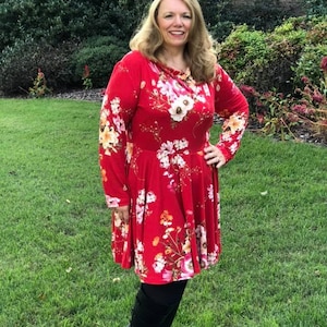 Rebecca Top and Dress PDF sewing pattern and tutorial for women, knit cowl dress and top pattern