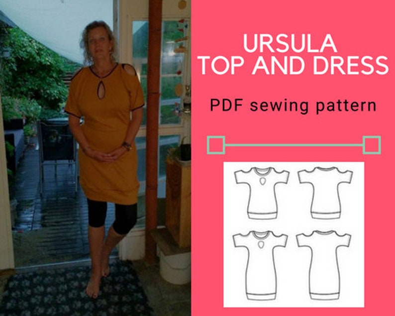 The Ursula Knit Top and Dress PDF Sewing Pattern Etsy Canada