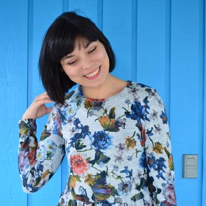 The Tanya Top PDF sewing pattern and sewing tutorial available as a printable sewing pattern with plus size included