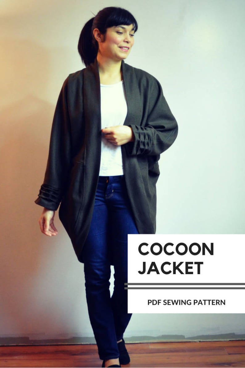 Cocoon Jacket PDF Sewing Pattern and Tutorial With Sizes From Etsy