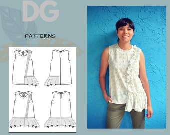 Nicola Top and Tunic PDF sewing pattern and tutorial