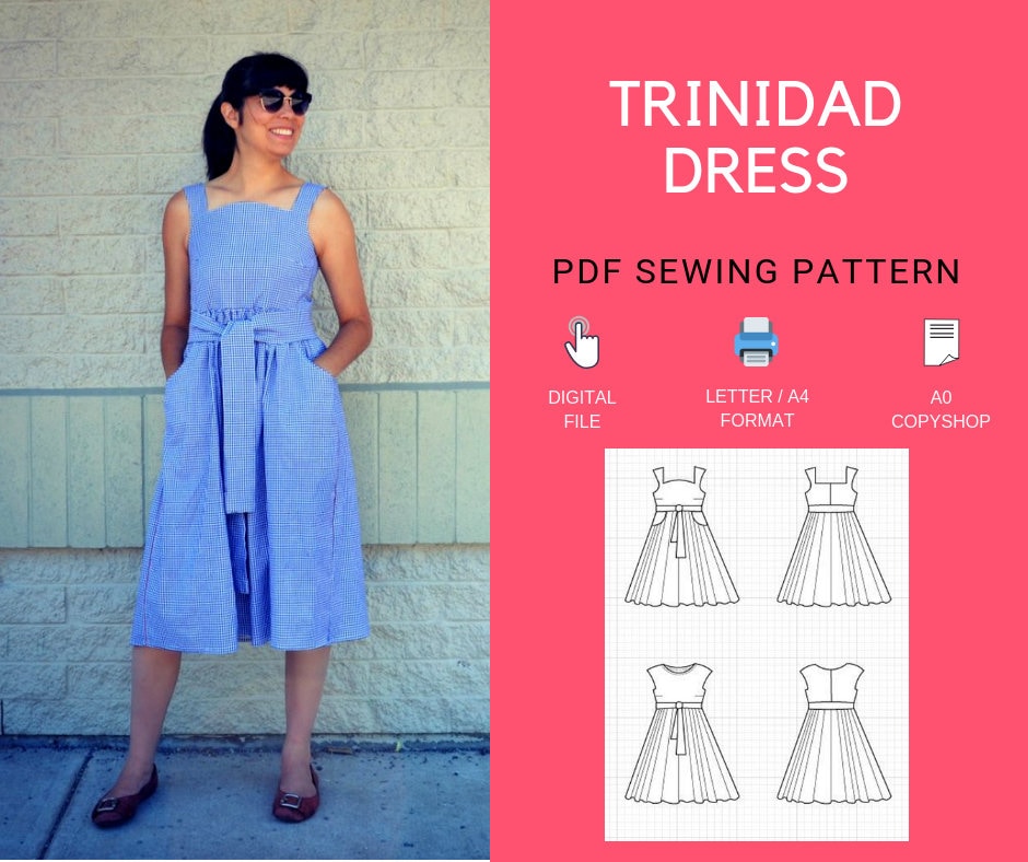 The Trinidad Dress PDF sewing pattern and step by step sewing | Etsy