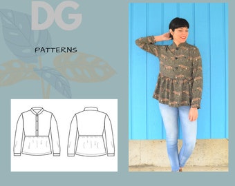 Millaray top For WOMEN PDF sewing pattern and sewing tutorial