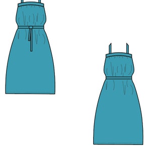 Genova Dress PDF sewing pattern and printable sewing tutorial to download digital print at home