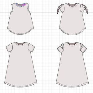 The Olvie Top and Dress PDF printable sewing pattern and sewing tutorial. Download the fully graded pattern in sizes 4 to 22 image 4