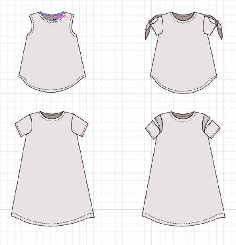 The Olvie Top and Dress PDF printable sewing pattern and sewing tutorial. Download the fully graded pattern in sizes 4 to 22 image 4