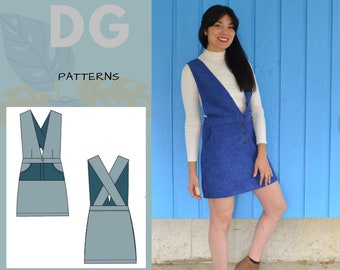 The Taylor Overall Dress PDF sewing pattern and sewing tutorial
