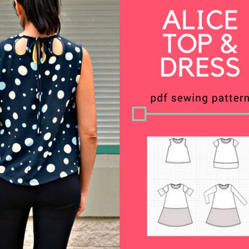 Vneck Dress Pattern PDF Printable Sewing Pattern for Women. Etsy