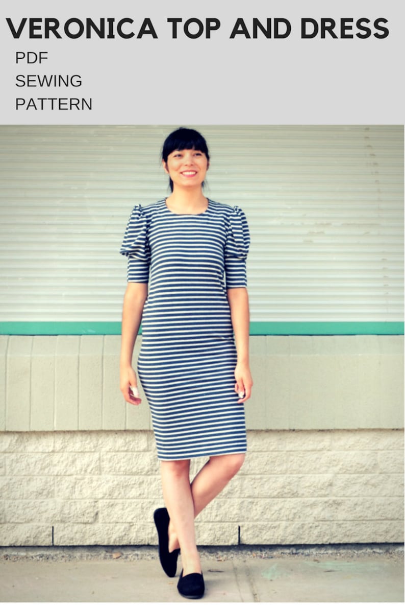 The Veronica Top and Dress PDF sewing pattern and step by step sewing tutorial image 6