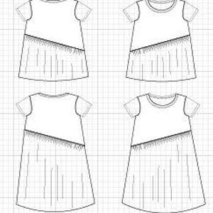 Hannah Top and Dress PDF sewing pattern and step by step sewing tutorial in sizes 4 to 22. Fully graded asymmetric top dress pattern plus image 9