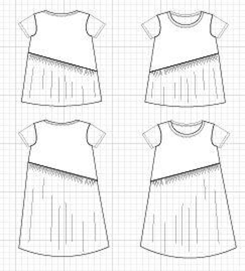 Hannah Top and Dress PDF sewing pattern and step by step sewing tutorial in sizes 4 to 22. Fully graded asymmetric top dress pattern plus image 9