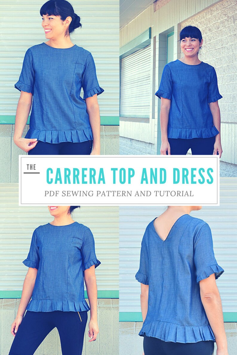 The Carrera Top and Dress Printable Sewing Pattern PDF Sewing | Etsy Canada