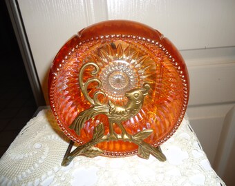 Marigold Carnival Glass Bowl
